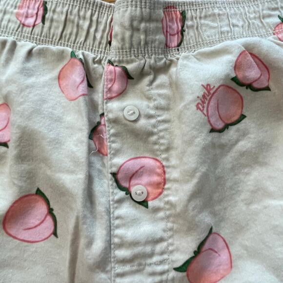 Victoria’s Secret PINK Peach Print Sleep Shorts – Size M Comfy Boxy Loungewear - Picture 5 of 7